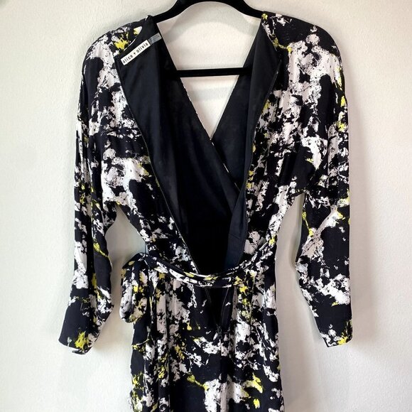 Alice + Olivia Ophelia Faux Wrap Long Sleeve Minidress 0 - Picture 10 of 11